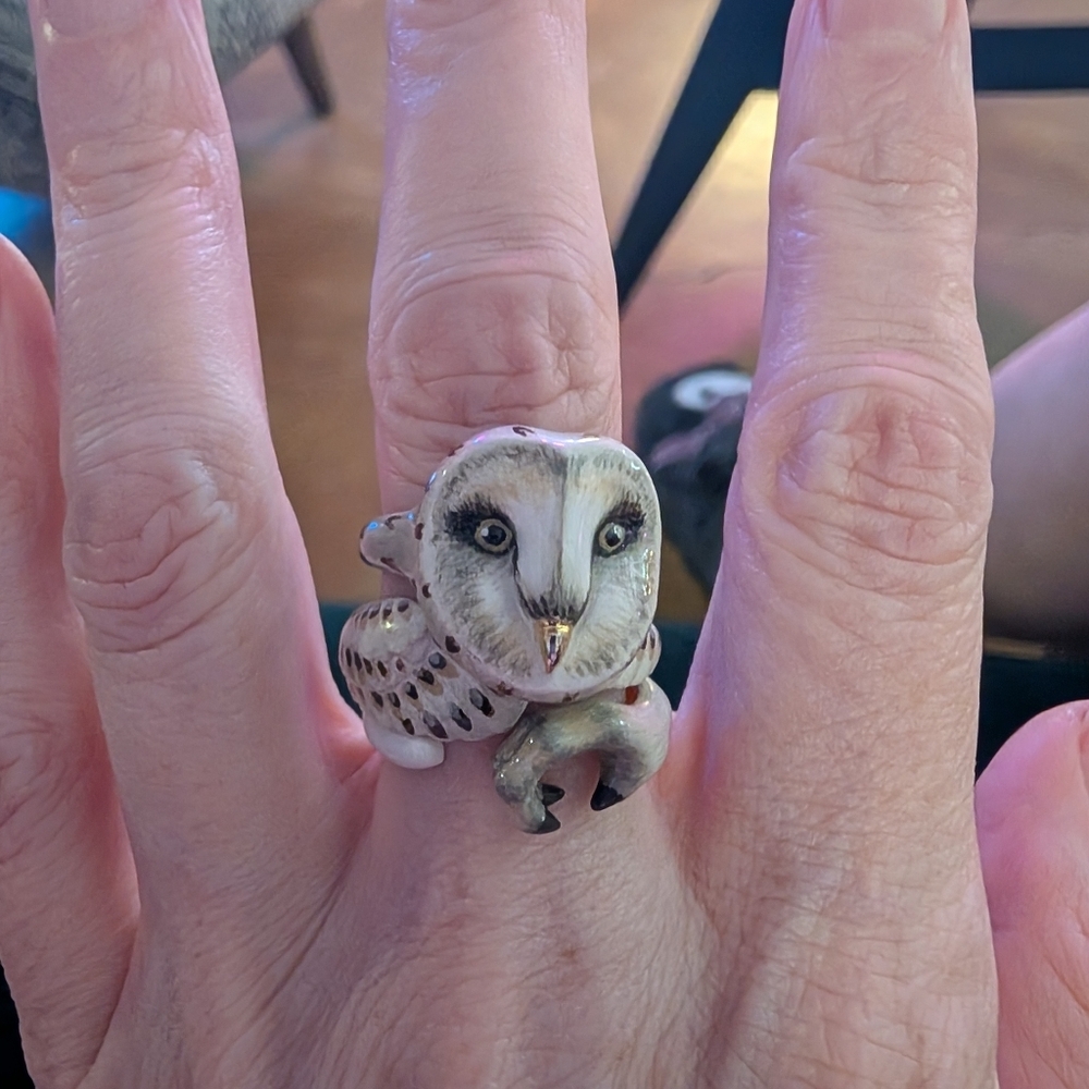 Three Piece Owl Ring (Size 6.5) - Picture 2 of 9